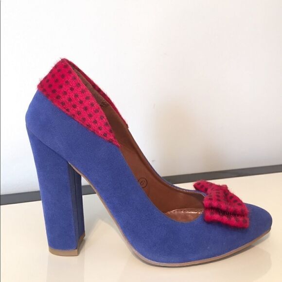 C. Label 6 Kristy blue and red polka dot pump - Picture 3 of 8